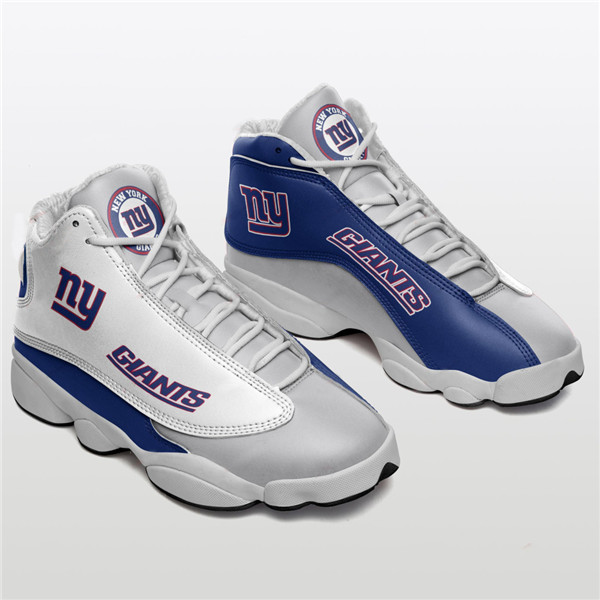 Women's New York Giants AJ13 Series High Top Leather Sneakers 001